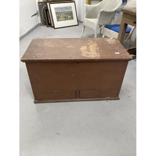 21 - 19th cent. Pine toolbox, two drawers to base.