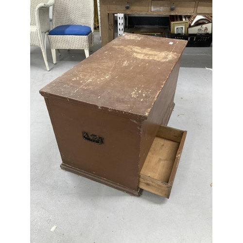 21 - 19th cent. Pine toolbox, two drawers to base.