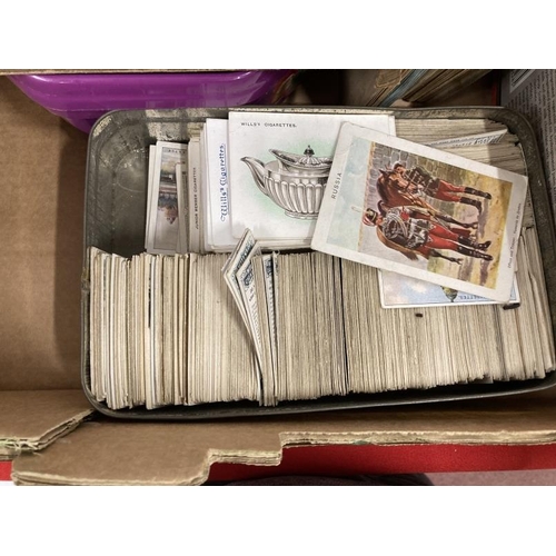 211 - Cigarette Cards: Thousands of loose cards, some rare issues, two fully populated loose albums, ten m... 