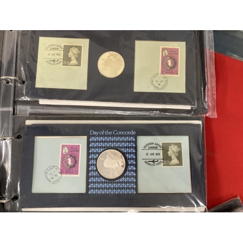 215 - Stamps: Concorde commemorative covers in three looseleaf albums, many first day covers of landmark e... 