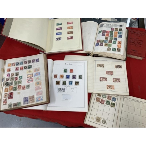 221 - Stamps: Collection of six sparsely populated World albums of mainly used stamps. Plus a homemade alb... 