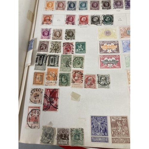 221 - Stamps: Collection of six sparsely populated World albums of mainly used stamps. Plus a homemade alb... 