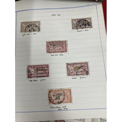 221 - Stamps: Collection of six sparsely populated World albums of mainly used stamps. Plus a homemade alb... 