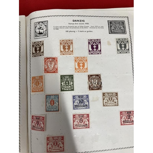 235 - Stamps: The Triumph illustrated album, good schoolchild collection of mainly used World stamps. Plus... 