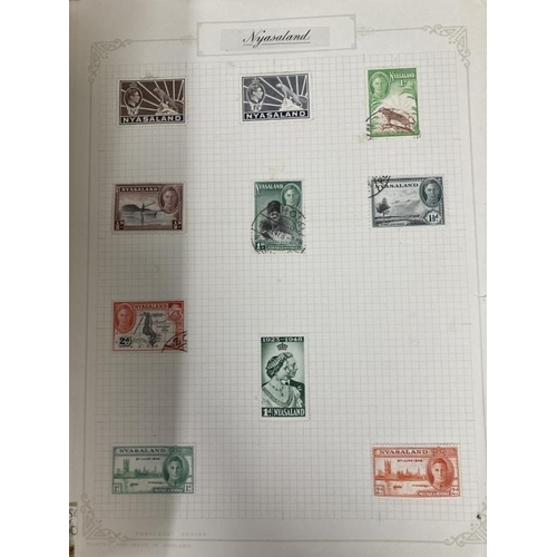 235 - Stamps: The Triumph illustrated album, good schoolchild collection of mainly used World stamps. Plus... 