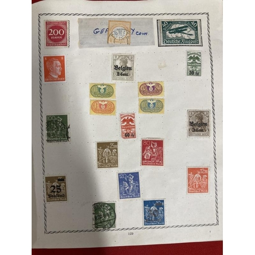 235 - Stamps: The Triumph illustrated album, good schoolchild collection of mainly used World stamps. Plus... 