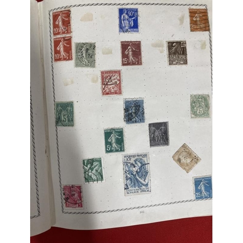 235 - Stamps: The Triumph illustrated album, good schoolchild collection of mainly used World stamps. Plus... 