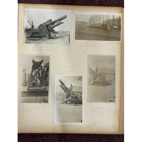 239 - World War One: Album of photographs showing Artillery and Tommies in WWI compiled by Major C.D. Alld... 