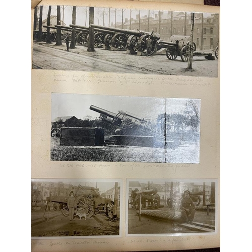 239 - World War One: Album of photographs showing Artillery and Tommies in WWI compiled by Major C.D. Alld... 