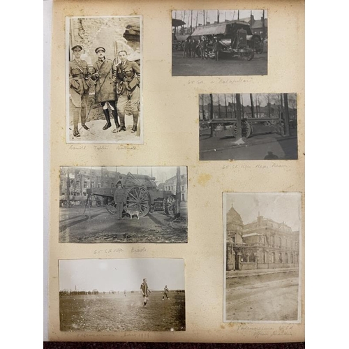 239 - World War One: Album of photographs showing Artillery and Tommies in WWI compiled by Major C.D. Alld... 