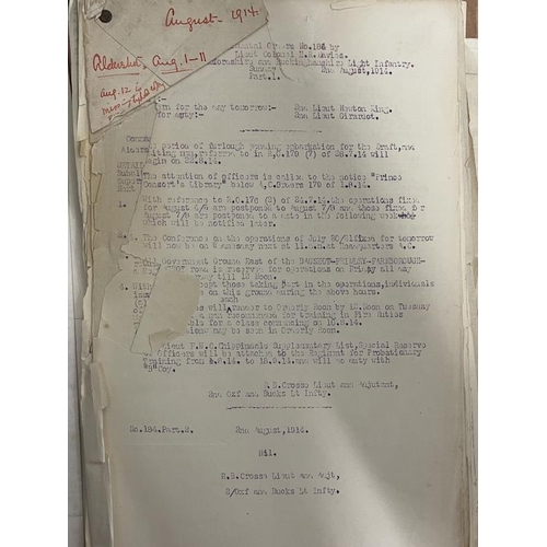 242 - World War One: An extremely rare World War I collection of paperwork from Lt. Col. Richard Crosse DS... 