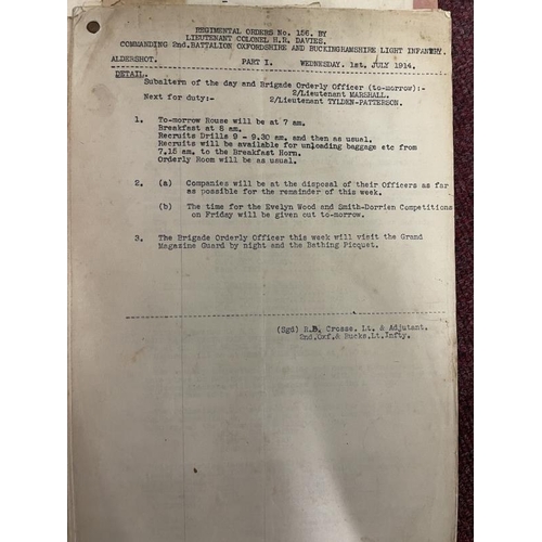 242 - World War One: An extremely rare World War I collection of paperwork from Lt. Col. Richard Crosse DS... 