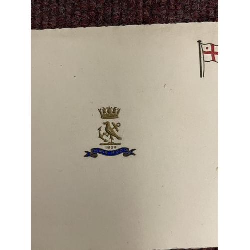 254 - Militaria: Rare H.M.S. Hood Harmony Boys publicity flyer October 1937 plus a shipboard H.M.S. Hood C... 