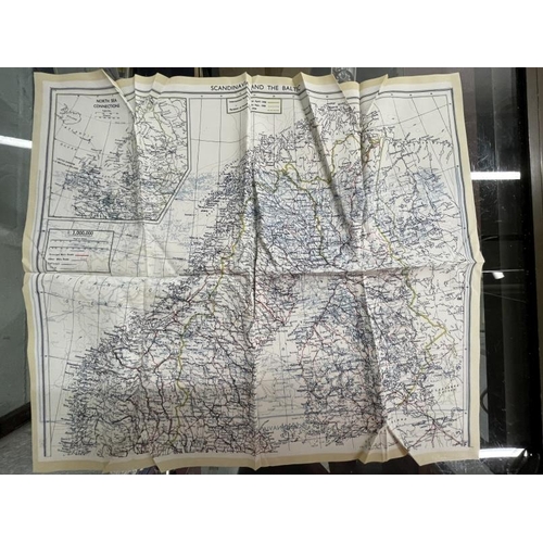 262 - Militaria: Scandinavia and The Baltic silk escape map. 21ins. x 18ins.