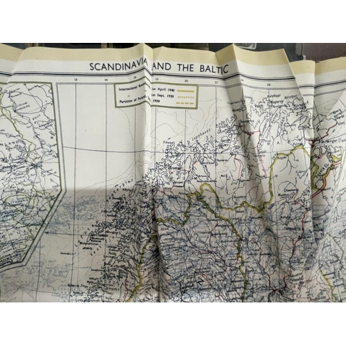 262 - Militaria: Scandinavia and The Baltic silk escape map. 21ins. x 18ins.