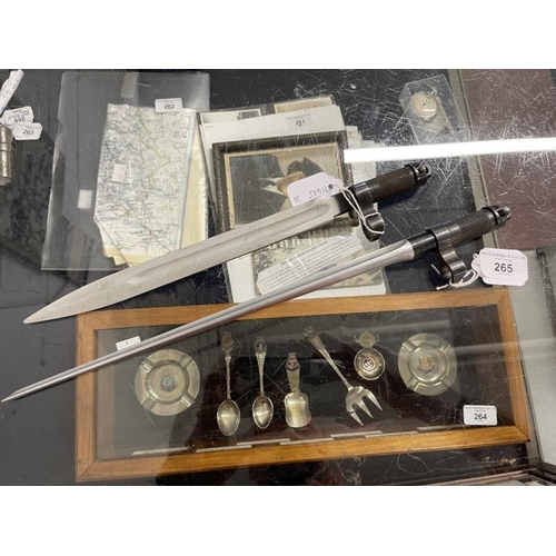 265 - Militaria/Edged Weapons: SKS-45 blade bayonet, and SKS-45 spike bayonet. (2)