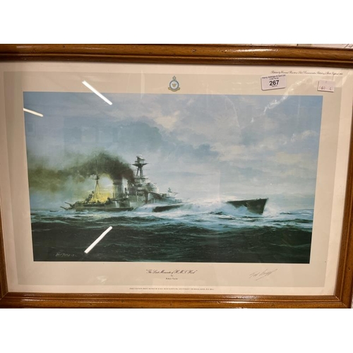 267 - Prints: Robert Taylor first edition print The Last Moments of H.M.S. Hood signed by Hood survivor Lt... 
