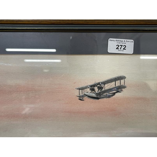 272 - Royal Navy: 20th cent. English School watercolour of Hood by Petty Officer Engleman in Portsmouth 19... 