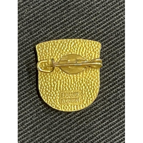 287 - Militaria/Third Reich: Extremely rare enamel Bismarck lapel badge possibly a launch souvenir or an i... 