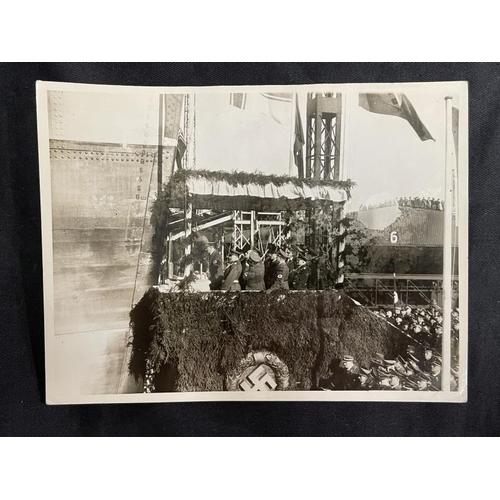 289 - Third Reich/Photographs: Rare collection of five period press photographs of The Launch of The Bisma... 