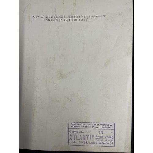 289 - Third Reich/Photographs: Rare collection of five period press photographs of The Launch of The Bisma... 