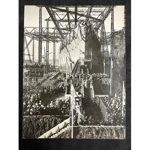 289 - Third Reich/Photographs: Rare collection of five period press photographs of The Launch of The Bisma... 