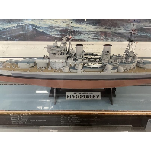 290 - Cased model of H.M.S. King George V, 26ins. and a mimic model of The Bismarck.