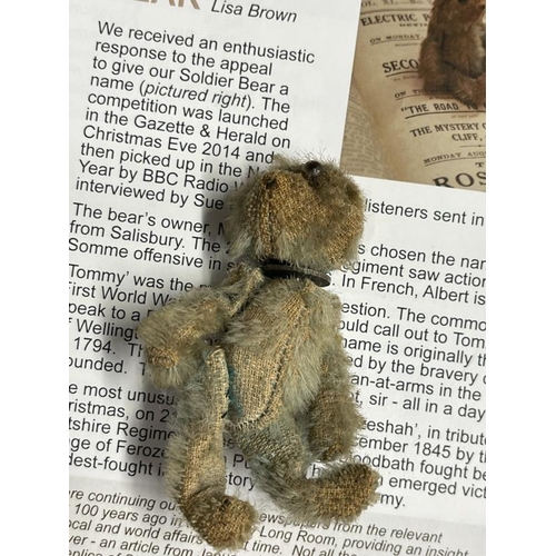 292 - WWI Toys: Early 20th cent. Farnell blue plush mohair World War I 