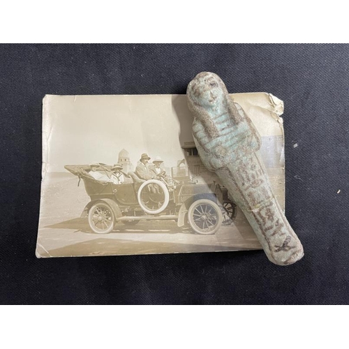 293 - Egypt: Painted Faeance  Shabti by family repute from the tomb of Tutankhamun. The vendors great uncl... 