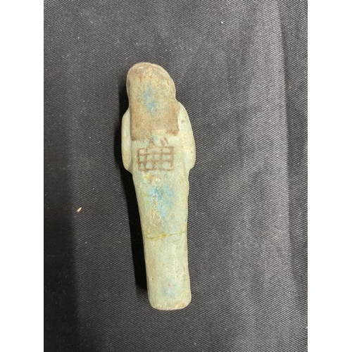 293 - Egypt: Painted Faeance  Shabti by family repute from the tomb of Tutankhamun. The vendors great uncl... 