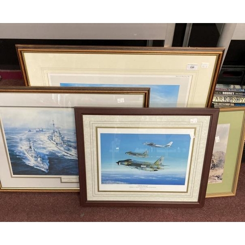 296 - Prints: Mosquito by Robert Taylor signed by Leonard Cheshire V.C. 21ins. x 16ins. Cold War Intercept... 