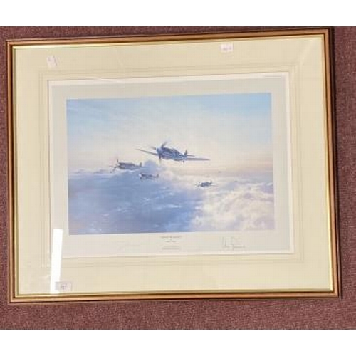 297 - Prints: Flight of Eagles limited edition print signed by Luftwaffe ace Adolf Galland and the artist ... 