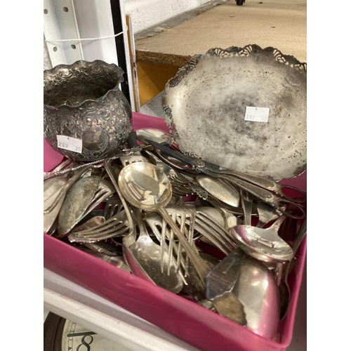 30 - 19th/20th cent. Silver plated flatware, vegetable dishes, bowl and grade spoons.