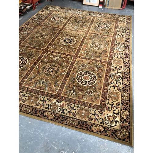 9 - Carpets & Rugs: 20th cent. Jahan carpet made in Belgium, ivory ground with nine central rectangular ... 