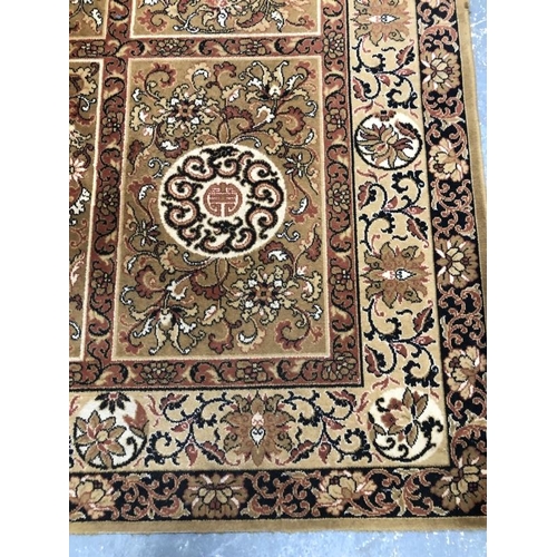 9 - Carpets & Rugs: 20th cent. Jahan carpet made in Belgium, ivory ground with nine central rectangular ... 