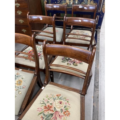 111 - Early 19th cent. Rosewood bar back dining chairs with drop in seats. Set of six.
