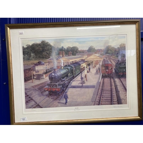137 - Railway/Local Interest: Limited edition print Devizes Station Robin J. Pinnock, 50/200, framed and g... 