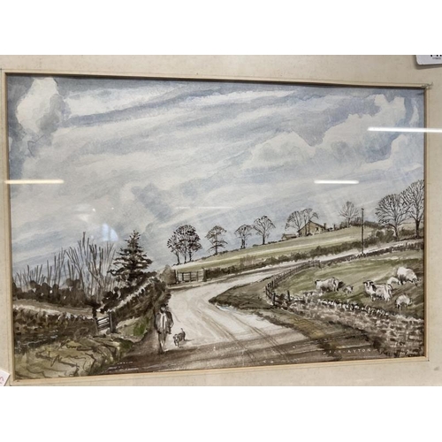 147 - F. H. Ayton: 20th cent. Watercolour on paper pastoral scene, signed bottom right, framed and glazed.... 