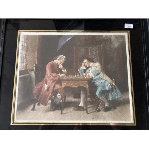 163 - 20th cent. Contemporary oil painting, oil on canvas, figures by a river, signed and framed. 19¼ins. ... 