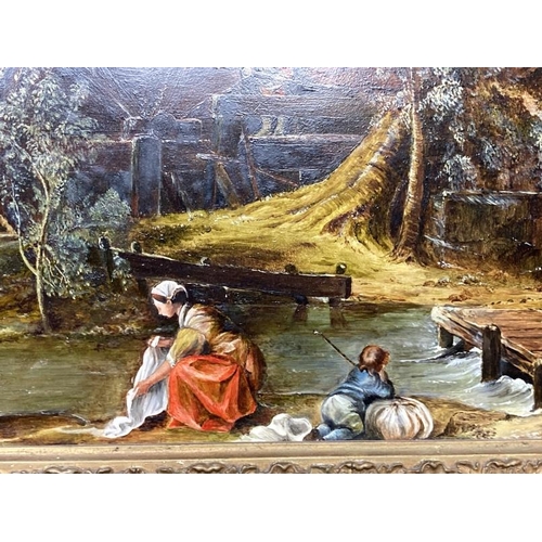 182 - After Francois Boucher 1978 copy of Le Moulin oil on board. 27ins. x 23ins.