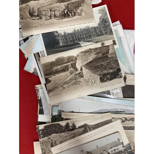 216 - Postcards: Stonehenge and Wiltshire J. Walsh & Son Biplane over Stonehenge. R.P with message on reve... 