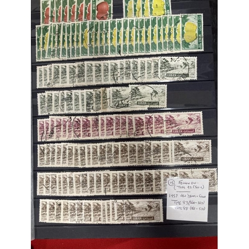 217 - Stamps:One stock book including two loose leaf albums containing 1000's of 20th cent. stamps from Mi... 