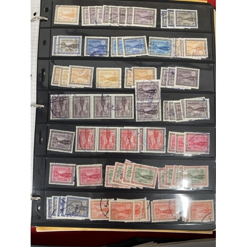 217 - Stamps:One stock book including two loose leaf albums containing 1000's of 20th cent. stamps from Mi... 