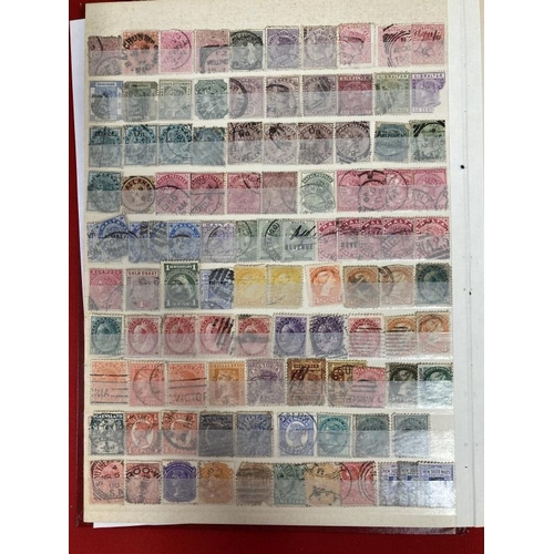 218 - Stamps: Stock book containing more than 1900 GB and Commonwealth stamps including 230 Victorian, mor... 
