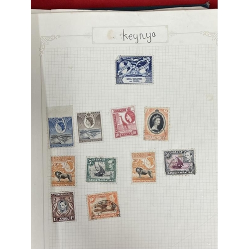 226 - Stamps: The Triumph illustrated album, good schoolchild collection of mainly used World stamps. Plus... 