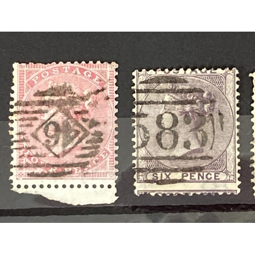 227 - Stamps: GB surface printed 1857 SG66 4d rose - carmine WM 17. 1856, SG70, 6d lilac WM 20b reversed. ... 