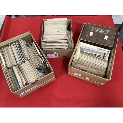 243 - Postcards & Ephemera: One album and three boxes of assorted cards mainly pre-1920 plus two letters, ... 