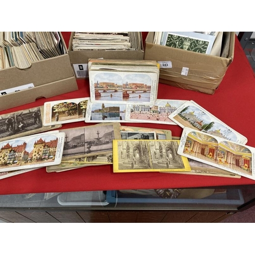 243 - Postcards & Ephemera: One album and three boxes of assorted cards mainly pre-1920 plus two letters, ... 