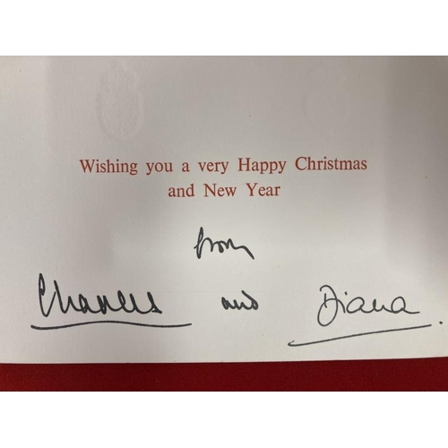 274 - Royal memorabilia: Prince Charles and Lady Diana Spencer 1988 signed Christmas card with a photograp... 