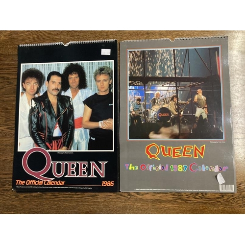 278 - Pop Memorabilia: Queen replica Gold disc and limited official calendar for 1986, '87 and '88.